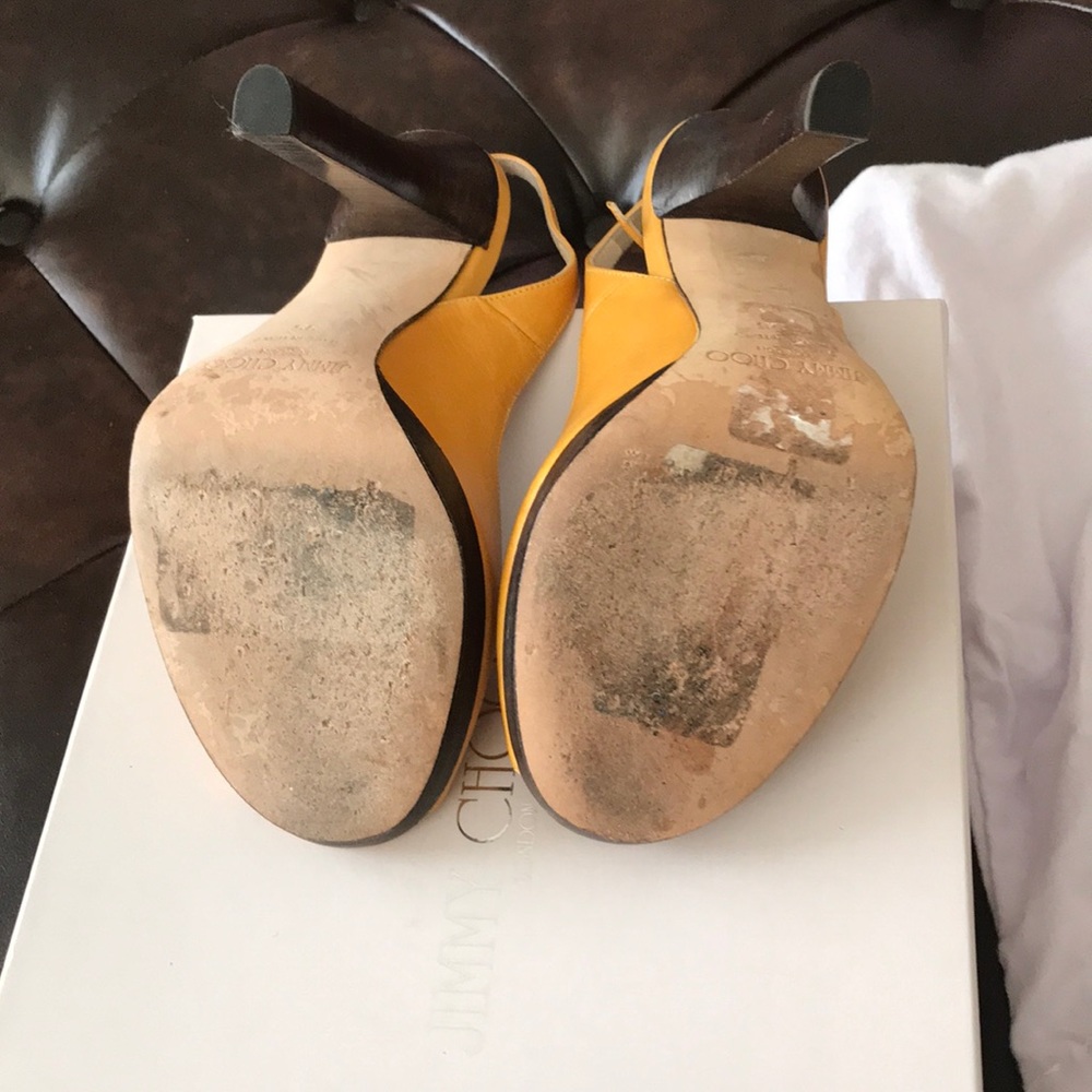 2X HP NIB Jimmy Choo Premier Peep Toe Vaccetta 35 - Picture 3 of 8